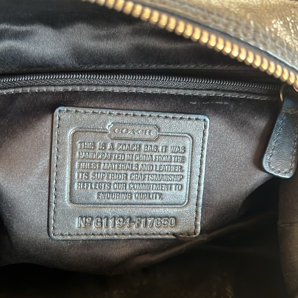 Coach Ashley Silk Handbag Brown Black Tan Patterned - Picture 9 of 11